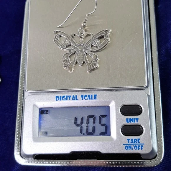 Butterfly ๐ฆ Sterling Silver Dangle Hook Style Earrings - Picture 8 of 15